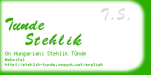 tunde stehlik business card